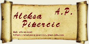 Aleksa Piperčić vizit kartica